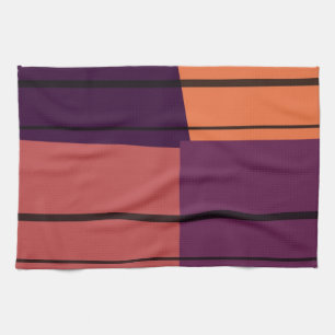 Linge De Cuisine Vintage Retro Grilles colorées Motif d'art #2