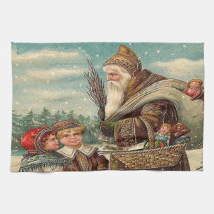 Linge De Cuisine Vintage St Nicolas Cadeaux pour enfants Noël