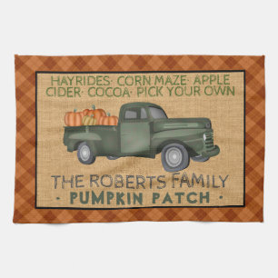 Linge De Cuisine Vintage Truck Citrouille Patch Farm Rustic Fall Pl