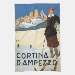 Linge De Cuisine Vintage voyage Cortina d'Ampezzo, Italie Alpes de