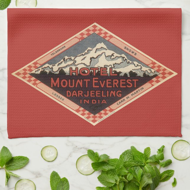 Linge De Cuisine Vintage voyage, Mont Everest, Darjeeling Inde (Plié)