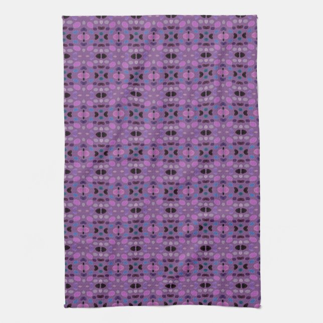 Linge De Cuisine Violet avec Motif (Vertical)