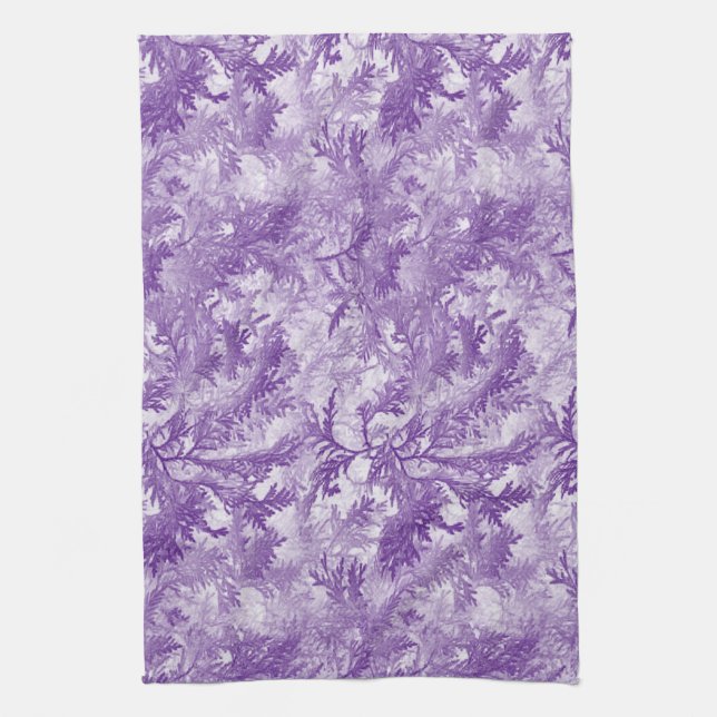 Linge De Cuisine Violet Feuille (Vertical)