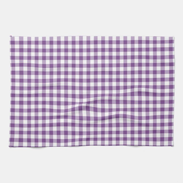 Linge De Cuisine Violet profond violet violet blanc En vichy Motif (Horizontal)
