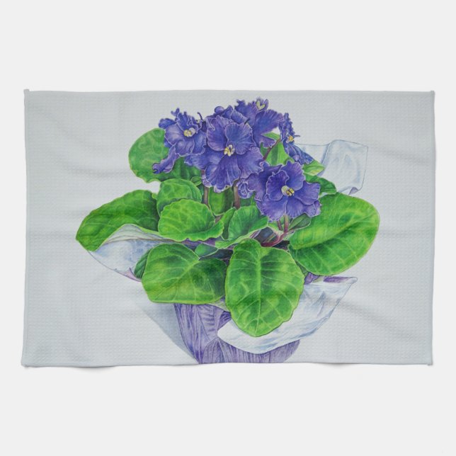 Linge De Cuisine Violette africaine (Horizontal)