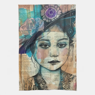 Linge De Cuisine Visage de collage de scrapbook vintage (7)