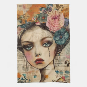 Linge De Cuisine Visage de collage de scrapbook vintage (9)