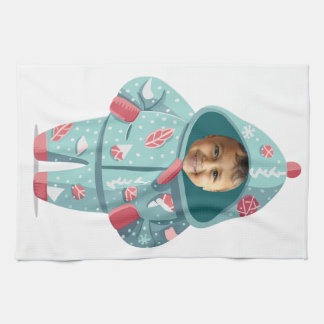 Linge De Cuisine Visage de garçon de Noël Personnalisé
