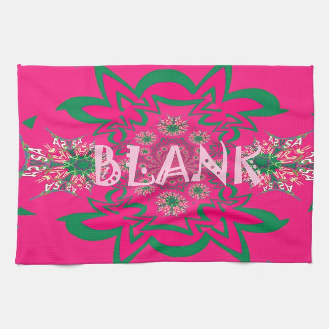 Linge De Cuisine Vivid Vivid Bébé rose floral violet ombrage Monogr (Horizontal)