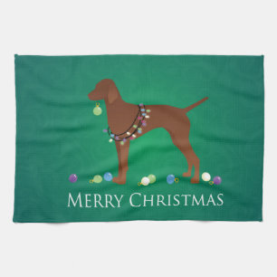 Linge De Cuisine Vizsla Chien Joyeux Noël Design