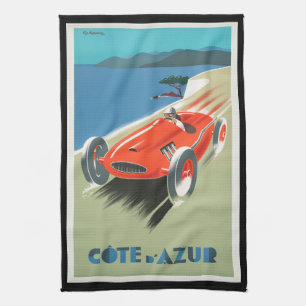 Linge De Cuisine Voiture de course rouge de Cote d'Azur France de