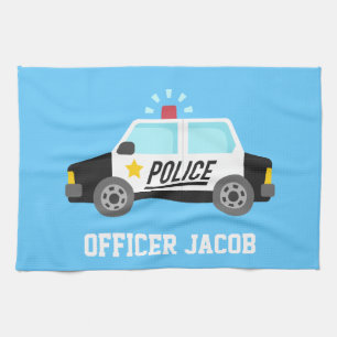 Linge De Cuisine Voiture de police classique avec sirène pour enfan