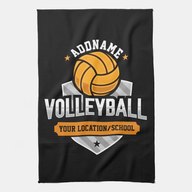 Linge De Cuisine Volleyball AJOUTER TEXTE École Varsity Team Joueur (Vertical)