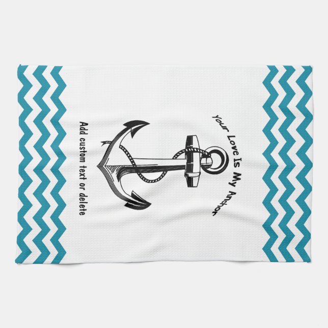 Linge De Cuisine Votre amour est ma coutume bleue turquoise de (Horizontal)