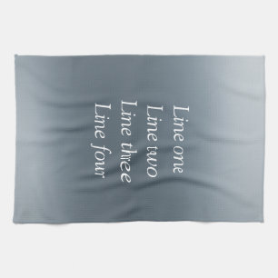 Linge De Cuisine Votre message ici gris fond métallisé bleu