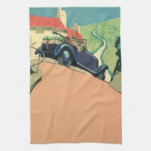 Linge De Cuisine Voyage en voiture décapotable vintage à la campagn