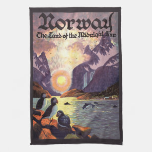 Linge De Cuisine Voyage Vintage, Norvège Fjords Terre du Soleil de