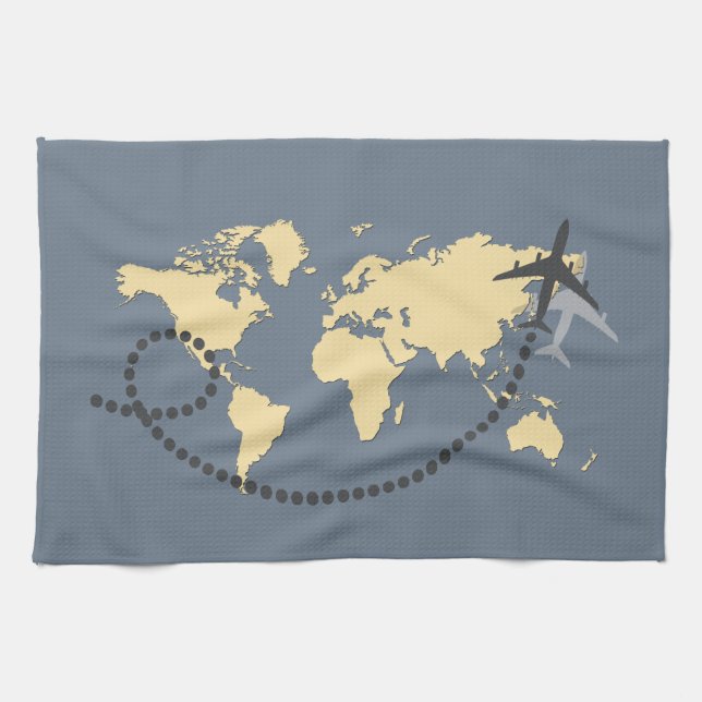 Linge De Cuisine Voyageons l'illustration du monde (Horizontal)