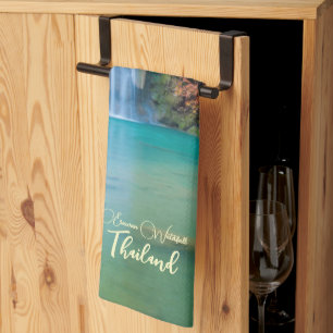 Linge De Cuisine Vue d'automne de la cascade d'Erawan Thaïlande