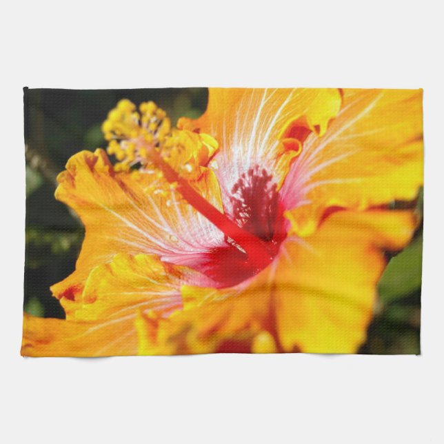 Linge De Cuisine Vue latérale de l'Hibiscus orange (Horizontal)