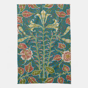 Linge De Cuisine Walter Crane Fleur de Lys et Rose Florale Vintage
