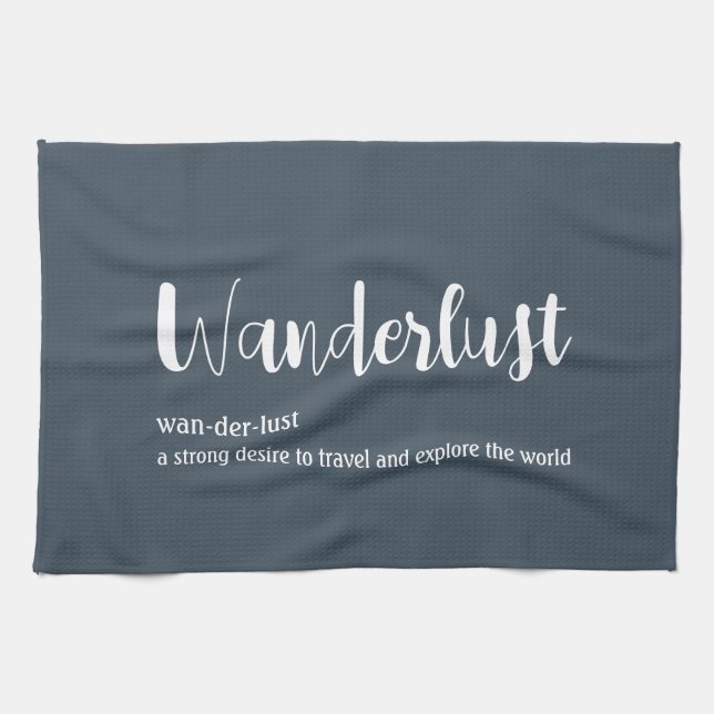 Linge De Cuisine Wanderlust définition blanc gris bleu couleur (Horizontal)