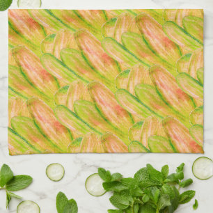 Linge De Cuisine Wasabi Vert Terreux Art Abstrait Floral