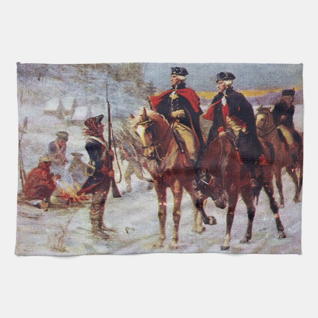 Linge De Cuisine Washington et Lafayette au ~ de forge de vallée (Horizontal)