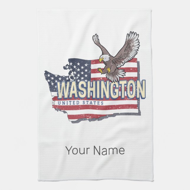 Linge De Cuisine Washington State États-Unis Carte USA Souvenir (Vertical)