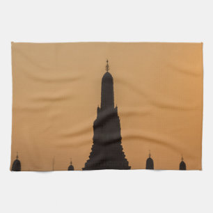 Linge De Cuisine Wat Arun temple Silhouette Thaïlande Bangkok at su