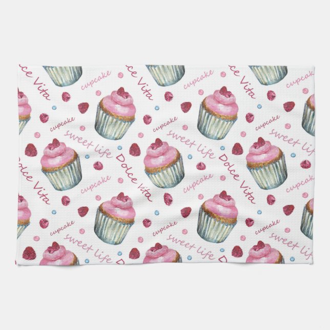 Linge De Cuisine Watercolor cupcakes (Horizontal)