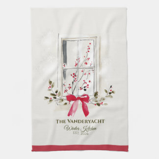 Linge De Cuisine Watercolor Window & Berry Christmas