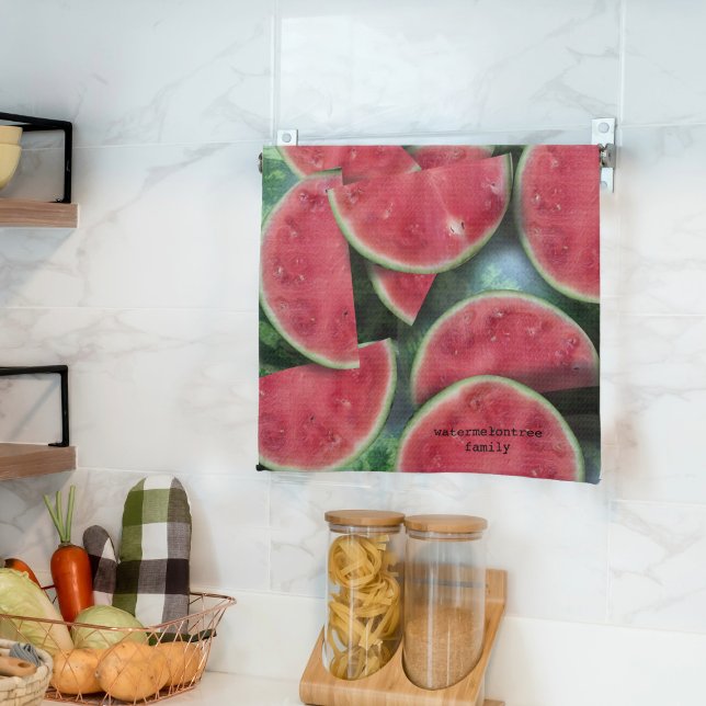 Linge De Cuisine Watermelon Slice Motif Cuisine personnalisée Servi (A fun addition to your kitchen if you love watermelons. Just add your name)