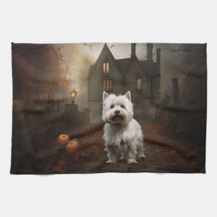 Linge De Cuisine West Highland White Terrier Halloween effrayant