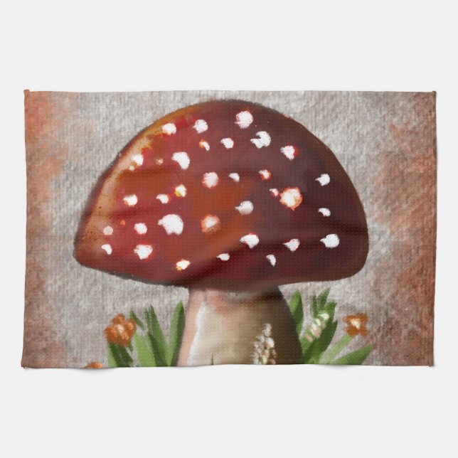Linge De Cuisine Whimsical Mushroom & Fungi Motif – Nature-Inspired (Horizontal)