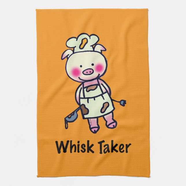 Linge De Cuisine Whisk Taker Pig - Drôle Chef Design (Vertical)