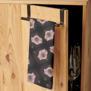 Linge De Cuisine White Morning Glory Flower Close Up Motif