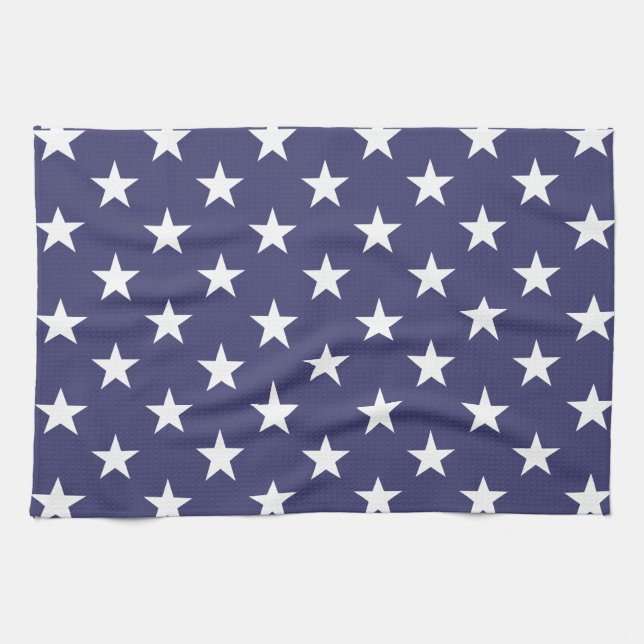 Linge De Cuisine White Stars (Horizontal)