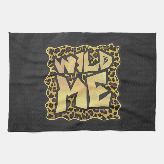 Linge De Cuisine Wild Me Leopard Brown et jaune (Horizontal)