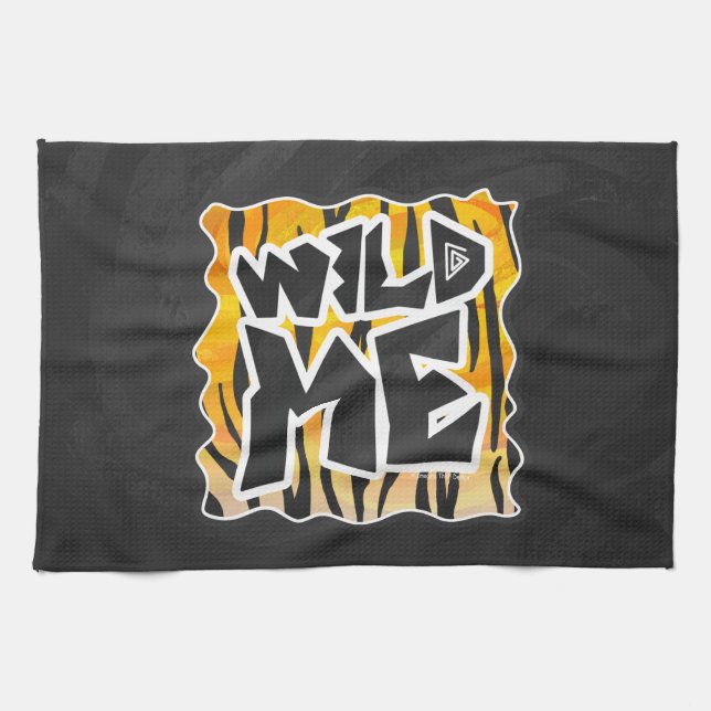 Linge De Cuisine Wild Me Tiger orange et noir (Horizontal)