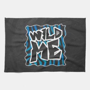 Linge De Cuisine Wild Me Zebra Noir et Bleu