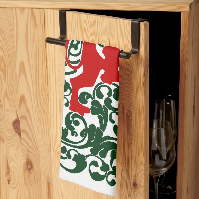 Linge De Cuisine Will Bradley Heraldic Lion (Pliage en tiers)