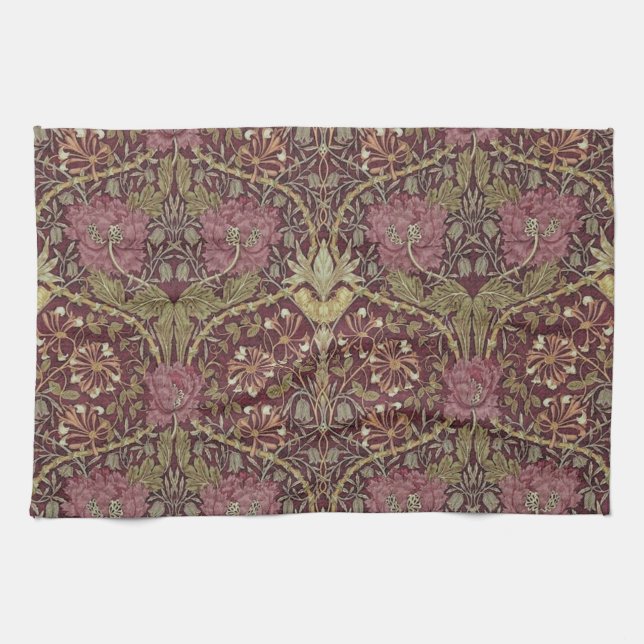 Linge De Cuisine William Morris, chèvrefeuille, floral. motif, art (Horizontal)