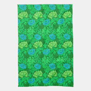 Linge De Cuisine William Morris Chrysanthemums, Lime Green & Aqua