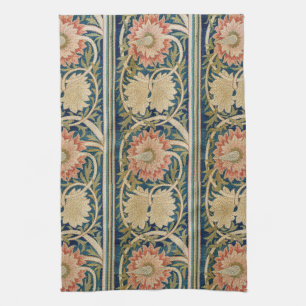 Linge De Cuisine William Morris Fleur Rose Soie Broderie Antique