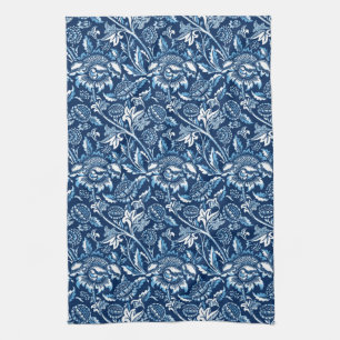Linge De Cuisine William Morris Fleurs de soleil, bleu foncé et bla