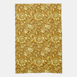 Linge De Cuisine William Morris Fleurs de soleil, moutarde or & jau