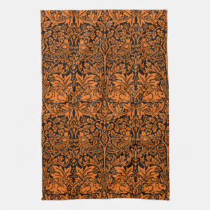 Linge De Cuisine William Morris Frère Lapin Motif Noir Rouille