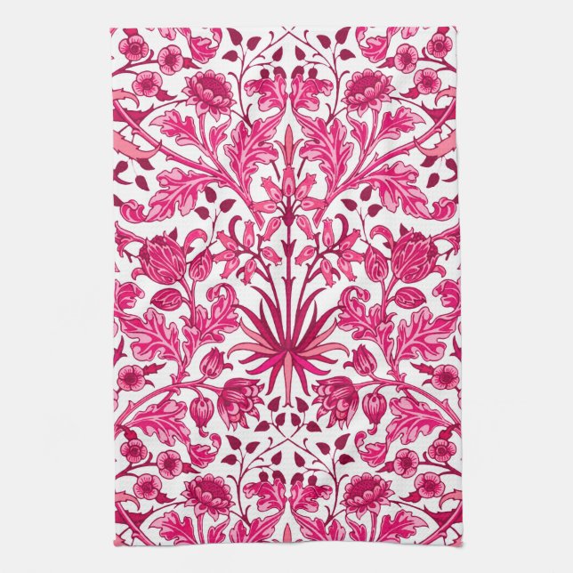 Linge De Cuisine William Morris Hyacinth Imprimer, Bourgogne et ros (Vertical)