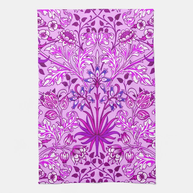 Linge De Cuisine William Morris Hyacinth Imprimer, Lavande et Viole (Vertical)